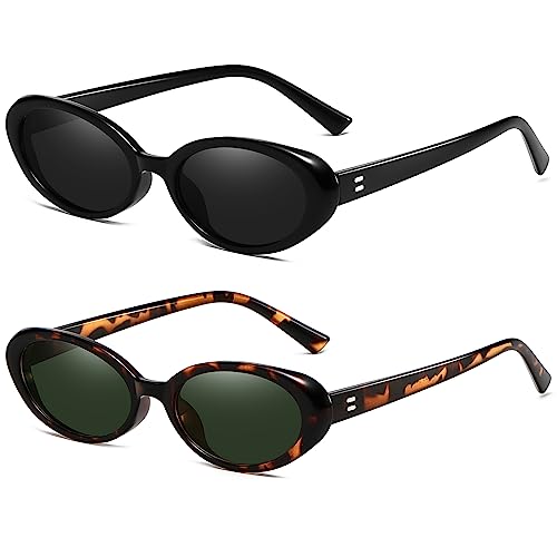 Breaksun Retro Oval Sunglasses for Women Men Fashion Small